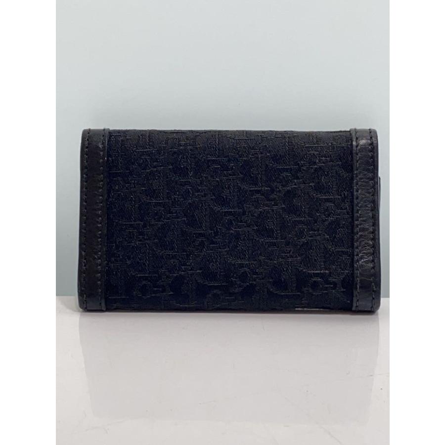 Christian Dior◇トロッター/6連キーケース/キャンバス/BLK/レディース