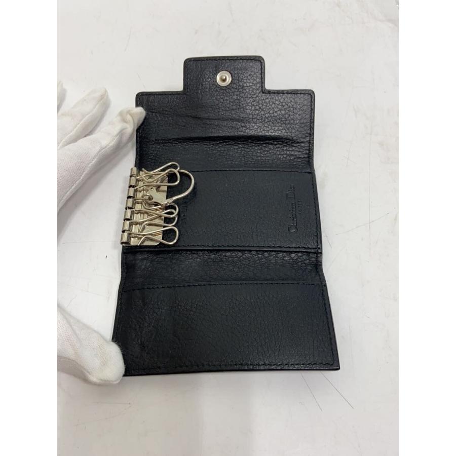 Christian Dior◇トロッター/6連キーケース/キャンバス/BLK/レディース