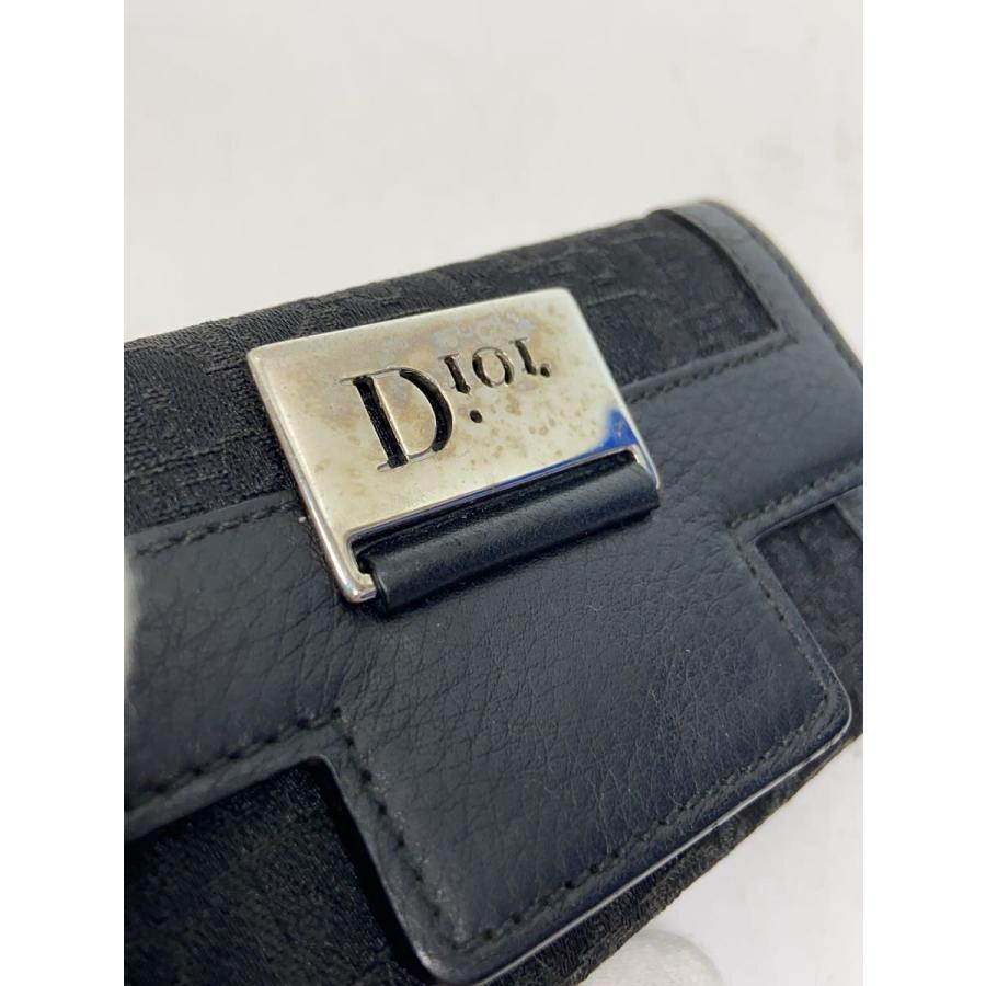 Christian Dior◇トロッター/6連キーケース/キャンバス/BLK/レディース