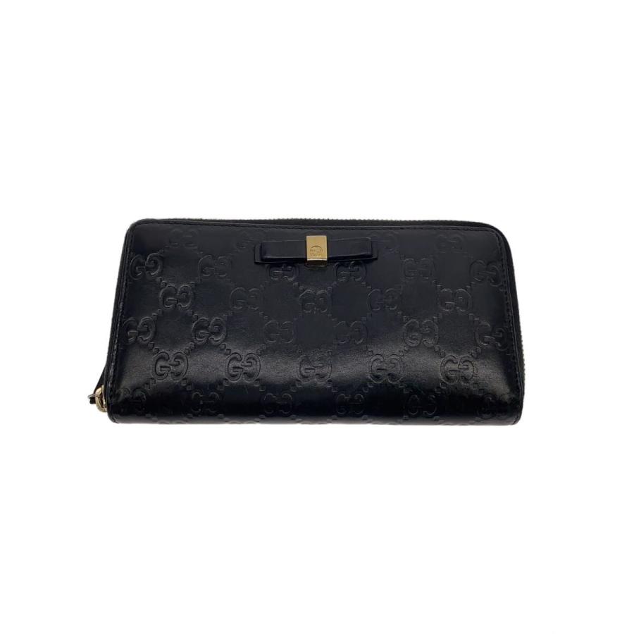 GUCCI◇長財布_グッチシマ/レザー/BLK/メンズ// : セカンドストリート