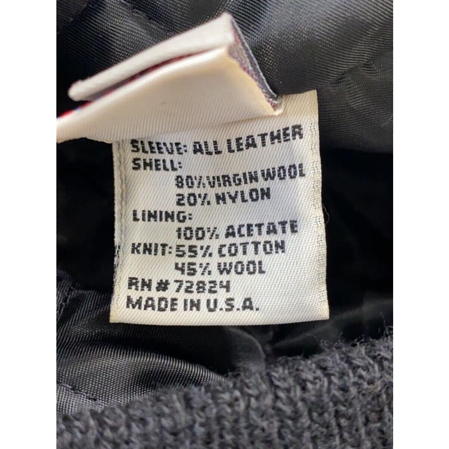  スタジャン OFF-WHITE オフホワイト レザー ウール メルトン ワッペン 刺繍