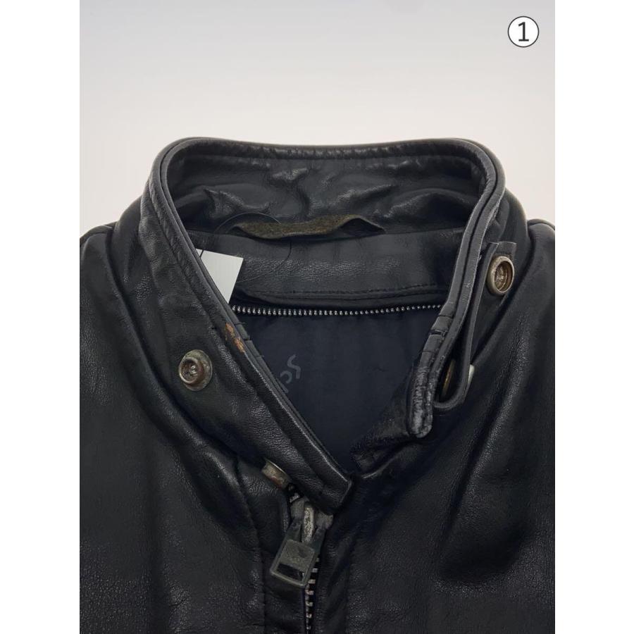 Schott◇シングルライダースジャケット/38/レザー/BLK Schott◇シングルライダースジャケット/38/レザー/BLK