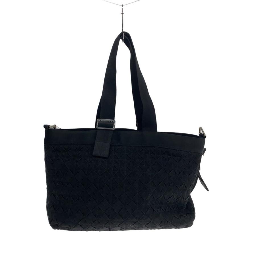 【未使用】BOTTEGA VENETA　レザー　ナイロン　トートバッグ　黒 BOTTEGA VENETA◇トートバッグ/ナイロン/BLK/無地 : セカンド