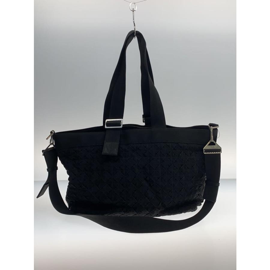 BOTTEGA VENETA◆トートバッグ/ナイロン/BLK/無地