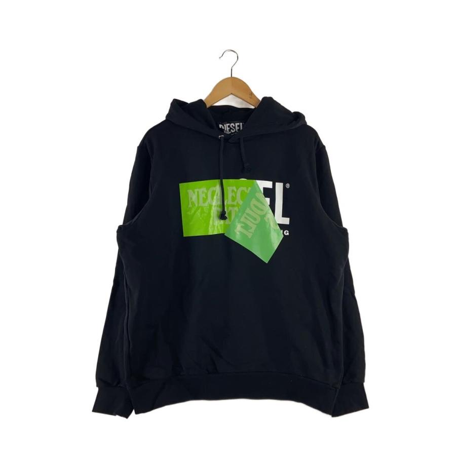 DIESEL◇GR8 コラボ/パーカー/XL/コットン/BLK/プリント/P00742-D8 
