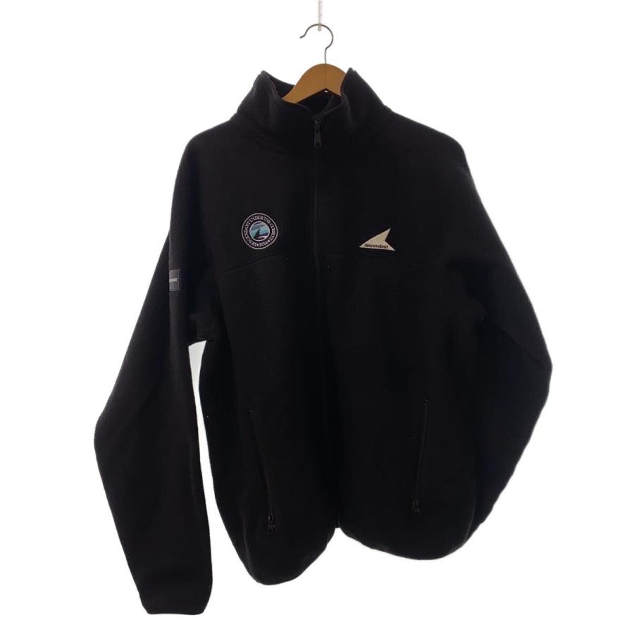 DESCENDANT◇フリースジャケット/3/ポリエステル/BLK/無地 : セカンド