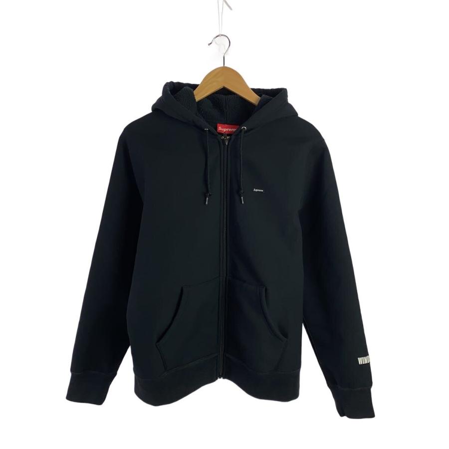 Supreme◇ジップパーカー/S/ポリエステル/BLK/無地 : セカンド