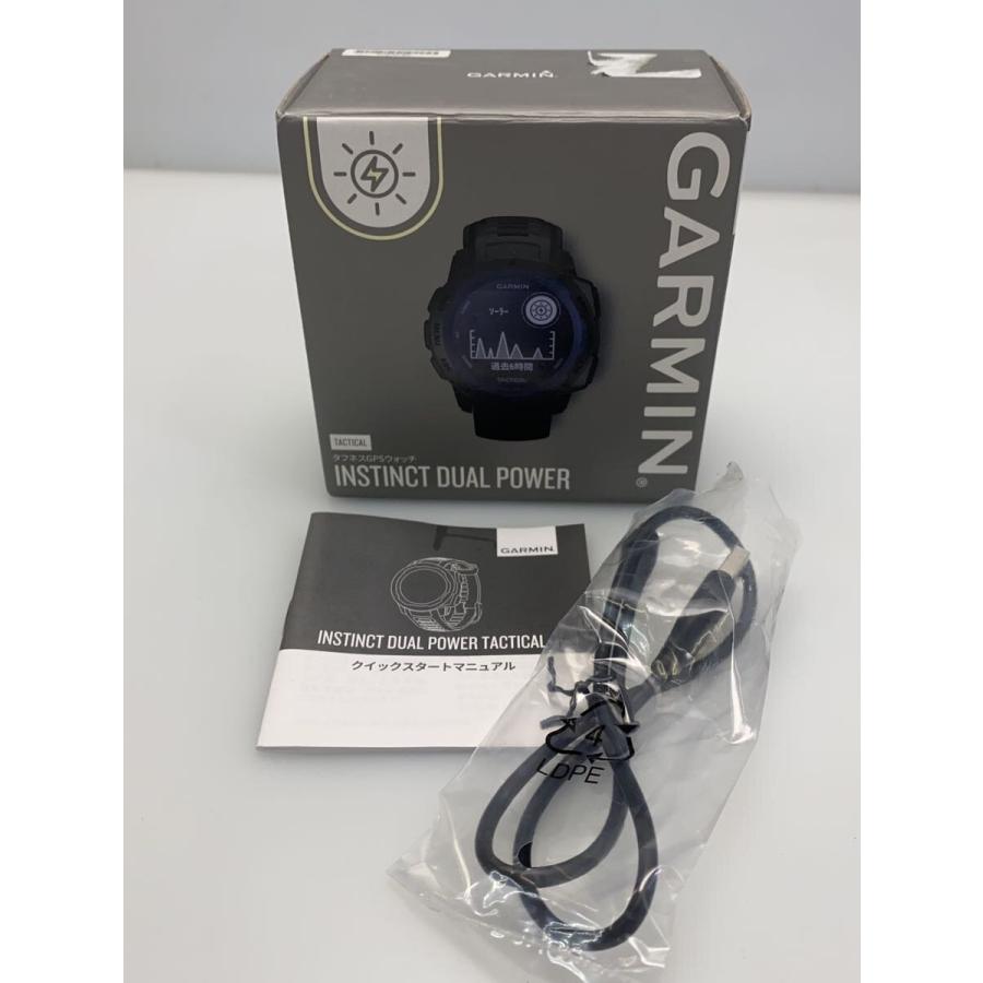 GARMIN◇腕時計/デジタル/ラバー/BLK/BLK/INSTINCT DUAL POWER
