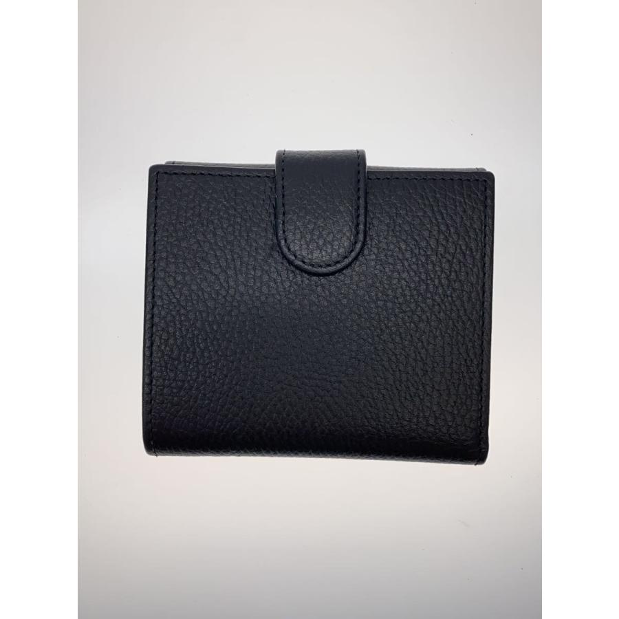 GUCCI 財布 二つ折り ブラック レザー キャンバス GUCCI◇2つ折り財布/レザー/BLK/無地/レディース : セカンドストリート