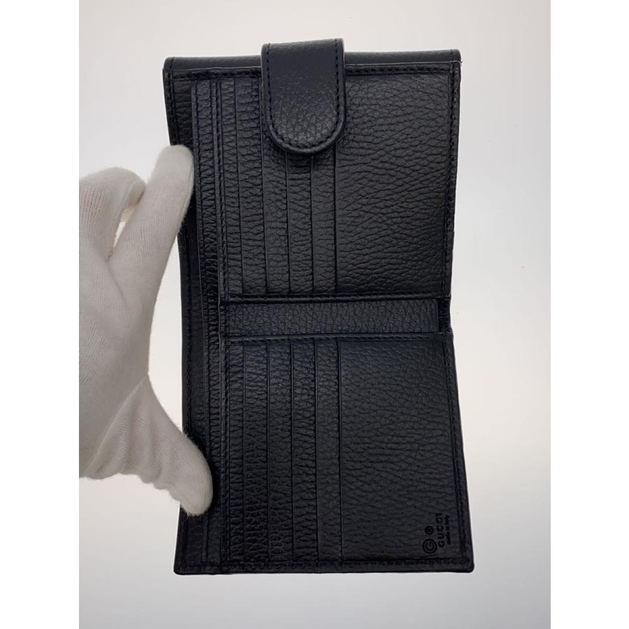 GUCCI◇2つ折り財布/レザー/BLK/無地/レディース : セカンドストリート