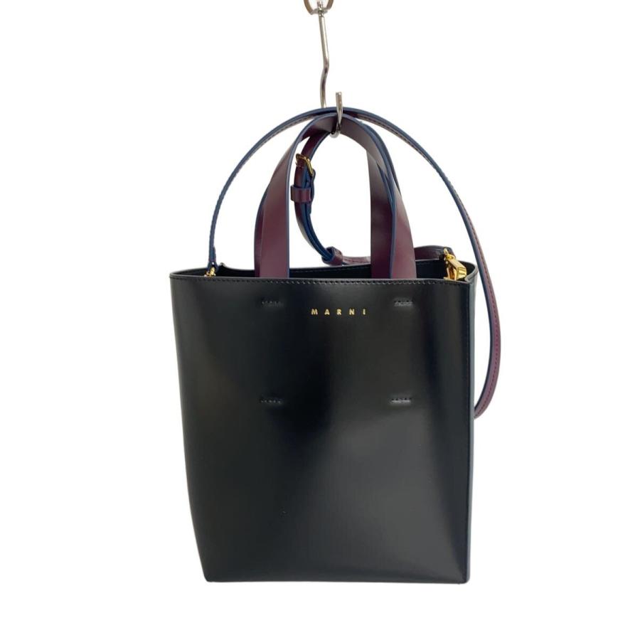 MARNI◇MUSEO/2WAY/ショルダーバッグ/レザー/BLK/SHMP0039Y0LV639 
