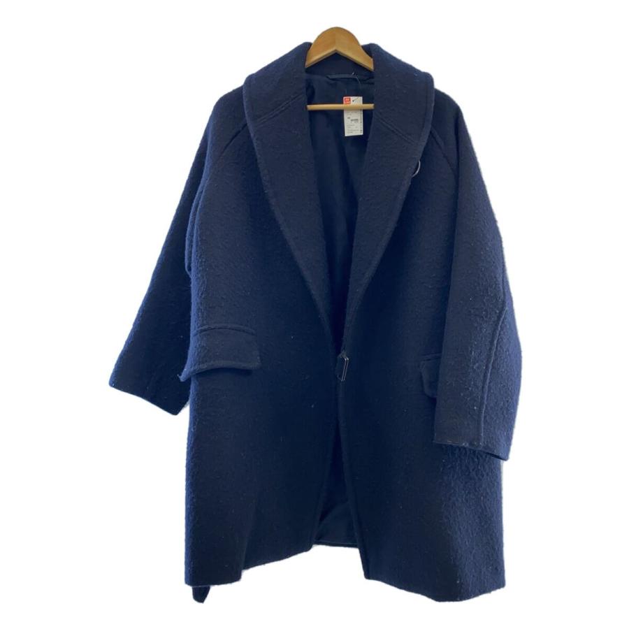 COMOLI◇19aw/ショールカラーコート/コート/1/ウール/ネイビー/Q03  