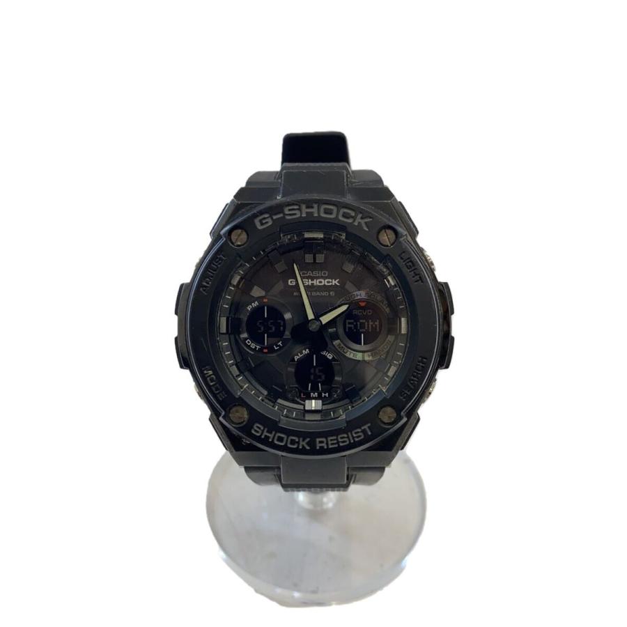 CASIO◇ソーラー腕時計・G-SHOCK/デジアナ/ラバー/BLK : セカンド