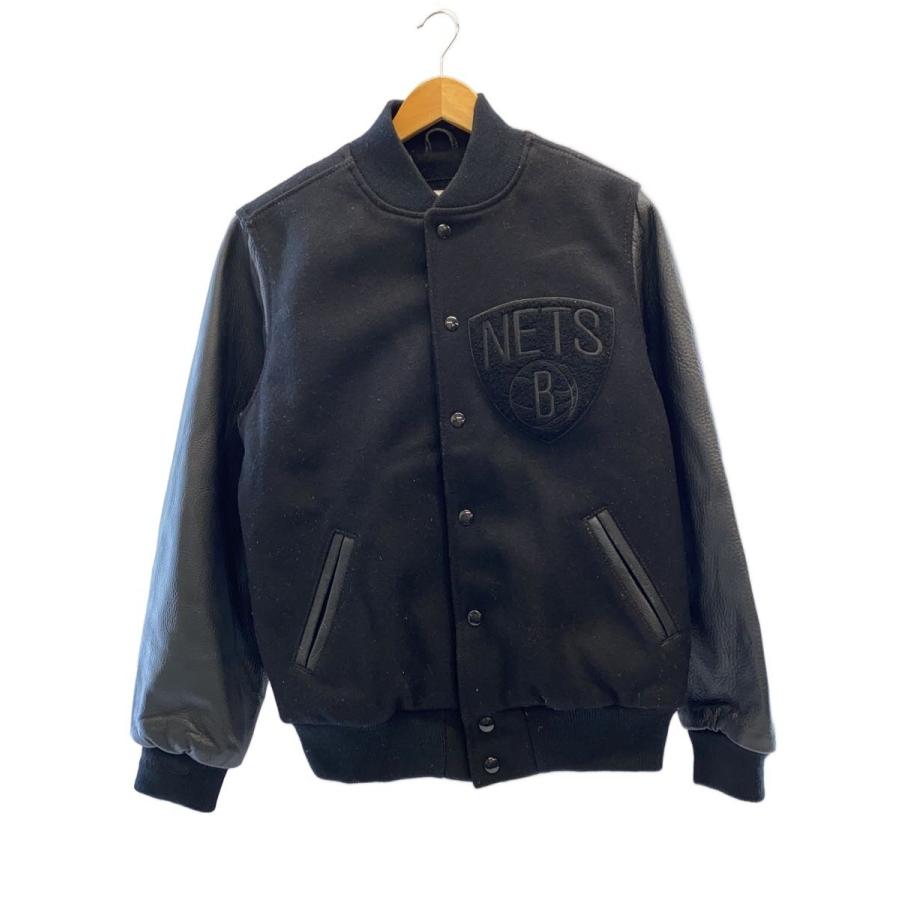 mitchell＆ness　BROOKLYNスタジャン mitchell&ness◇ブルックリンネッツ/スタジャン/S/ウール/BLK