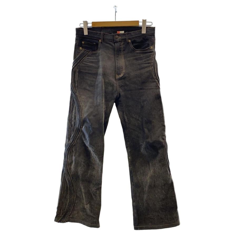 パンツ XWORE WAVED DENIM PANTS Waved Denim Pants/xwore/ボトム/32/コットン/BLK : セカンド