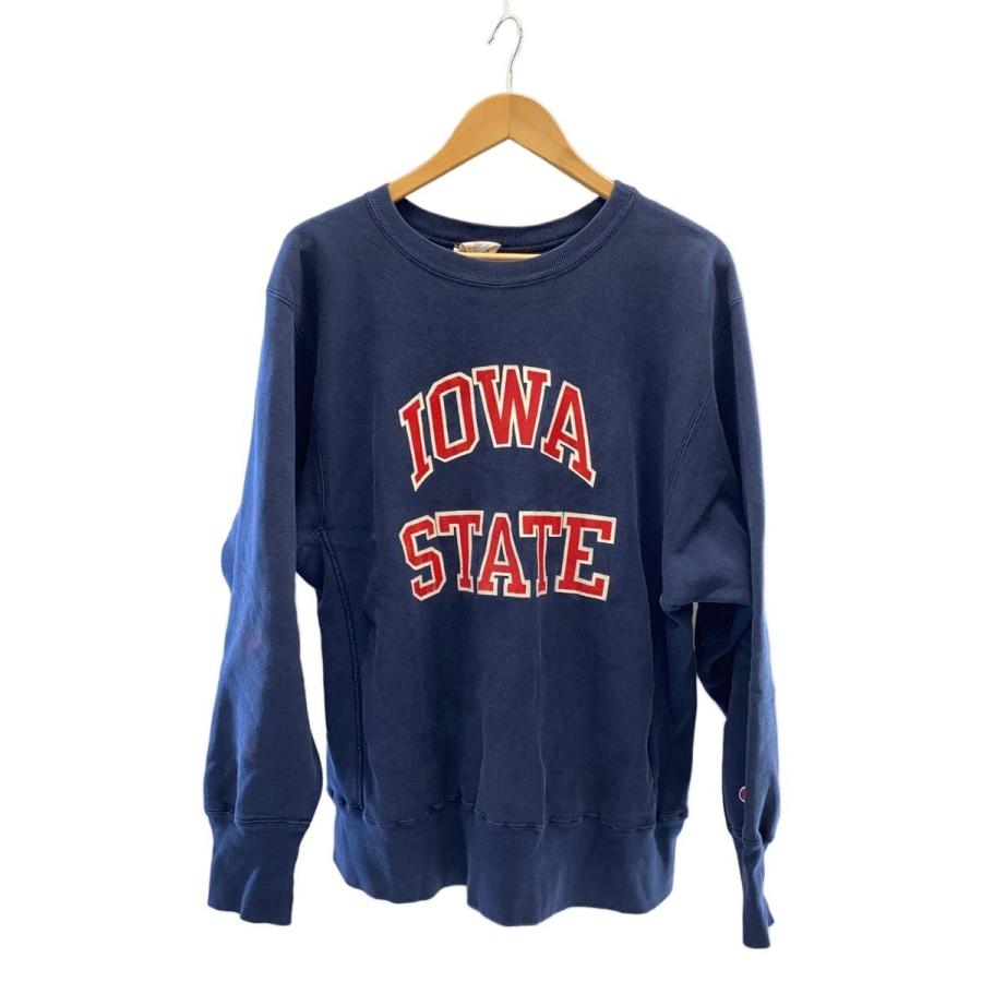 80s champion リバースウィーブ　染み込み　IOWA スウェット Champion◇REVERSE WEAVE/IOWA STATE/80s/スウェット/L/コットン/NVY