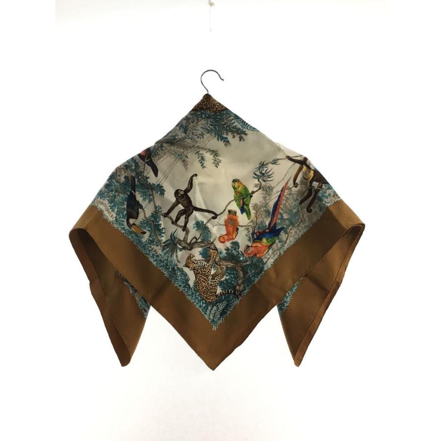 HERMES◇スカーフ/シルク/BRW/総柄/レディース/カレ90/EQUATEUR HERMES◇スカーフ/シルク/BRW/総柄/レディース/カレ90/EQUATEUR