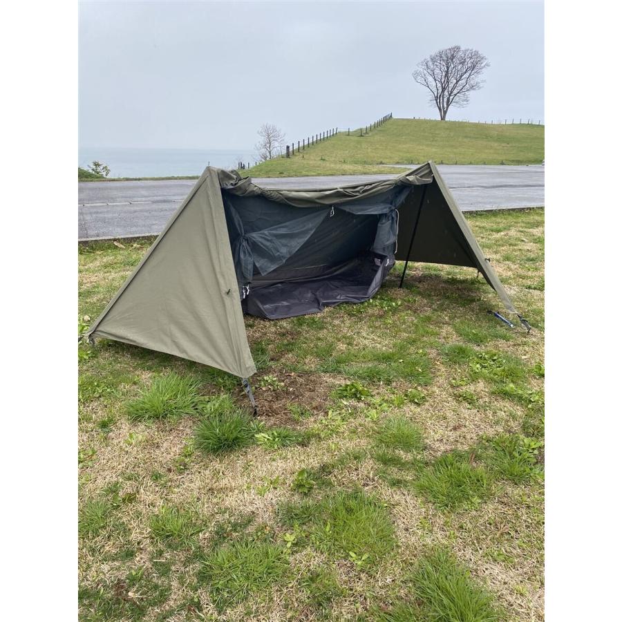 BUNDOK◇テント ソロベース BDK-79/1人用/カーキ/パップ/軍幕