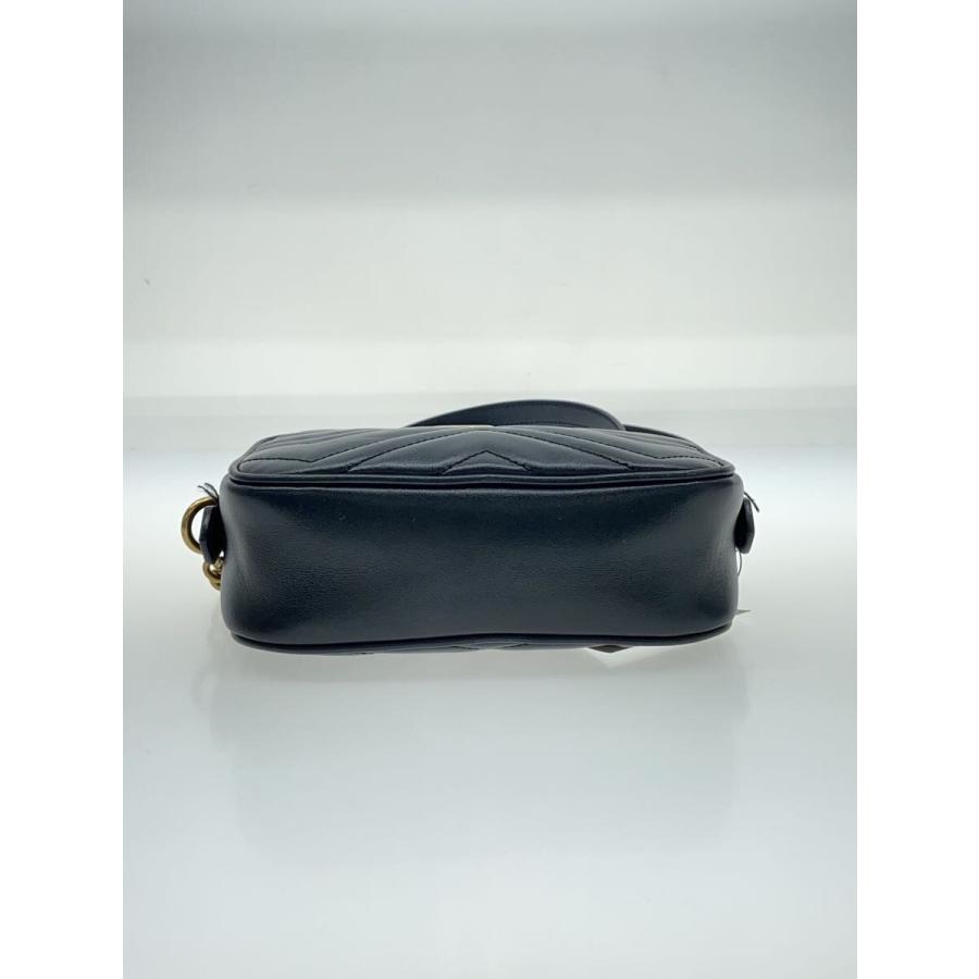 GUCCI◇ショルダーバッグ_GGマーモント_キルティング/レザー/BLK