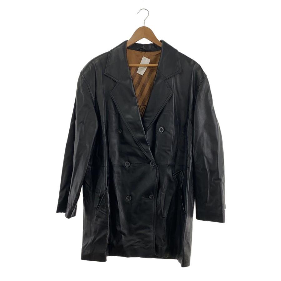 VALENTINO イタリア製 本革 レザー 中綿 ダブル ブルゾン ジャケット valentino christy/レザージャケット・ブルゾン/L/レザー/BLK