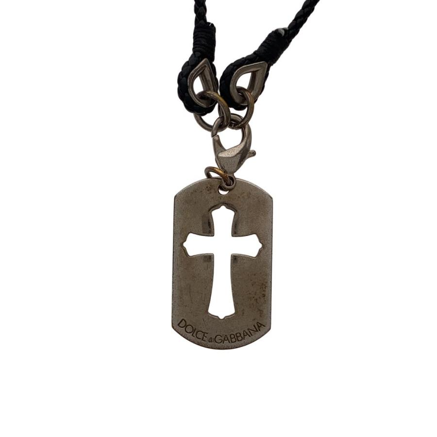 DOLCE&GABBANA◇ドッグタグ/クロス/ネックレス/レザー/メンズ