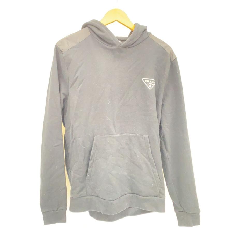 PRADA◇23AW/ナイロン切替/三角ロゴ/プルオーバ-/パーカー/XL/コットン