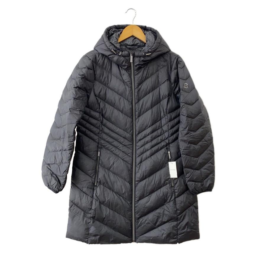 MICHAEL KORS◇コート/ロングダウンジャケット/L/ナイロン/BLK