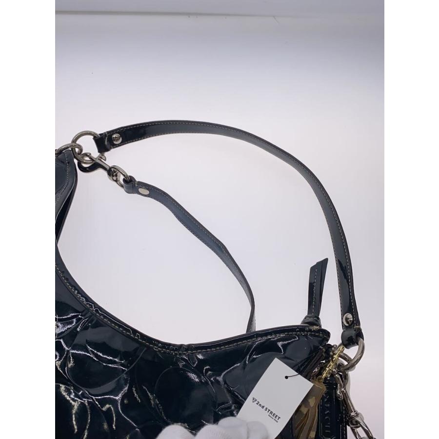 希少 コーチ ハンドバッグショルダーバッグシグネチャー3室 エナメル 本革 COACH◇ショルダーバッグ_シグネチャー_総柄/エナメル/GRN/総柄
