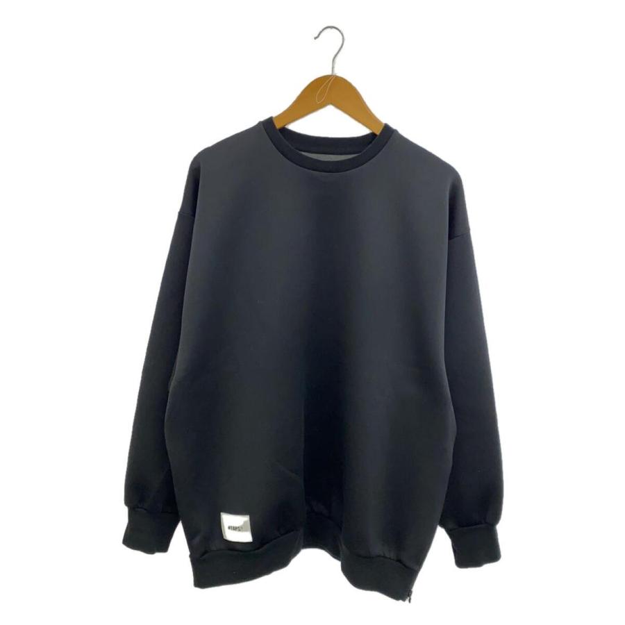 WTAPS◇23SS/WOUND SWEATER RAPO. SIGN/スウェット/4/ポリ/BLK/231ATDT 