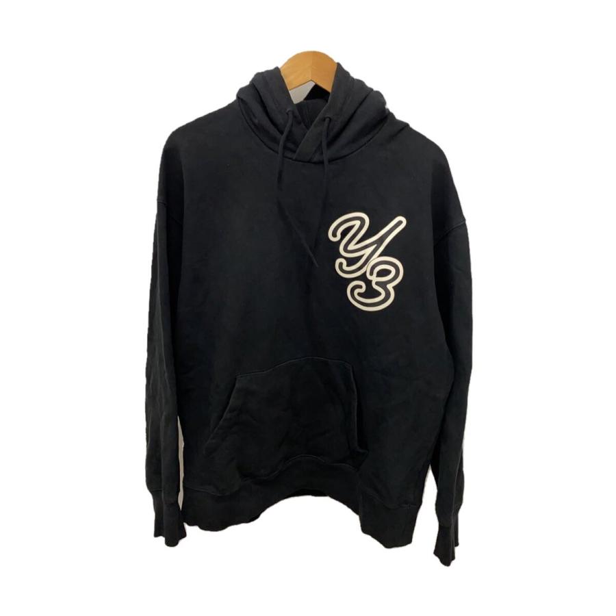 Y-3◇23SS/GRAPHIC LOGO HOODIE/パーカー/L/コットン/BLK/プリント
