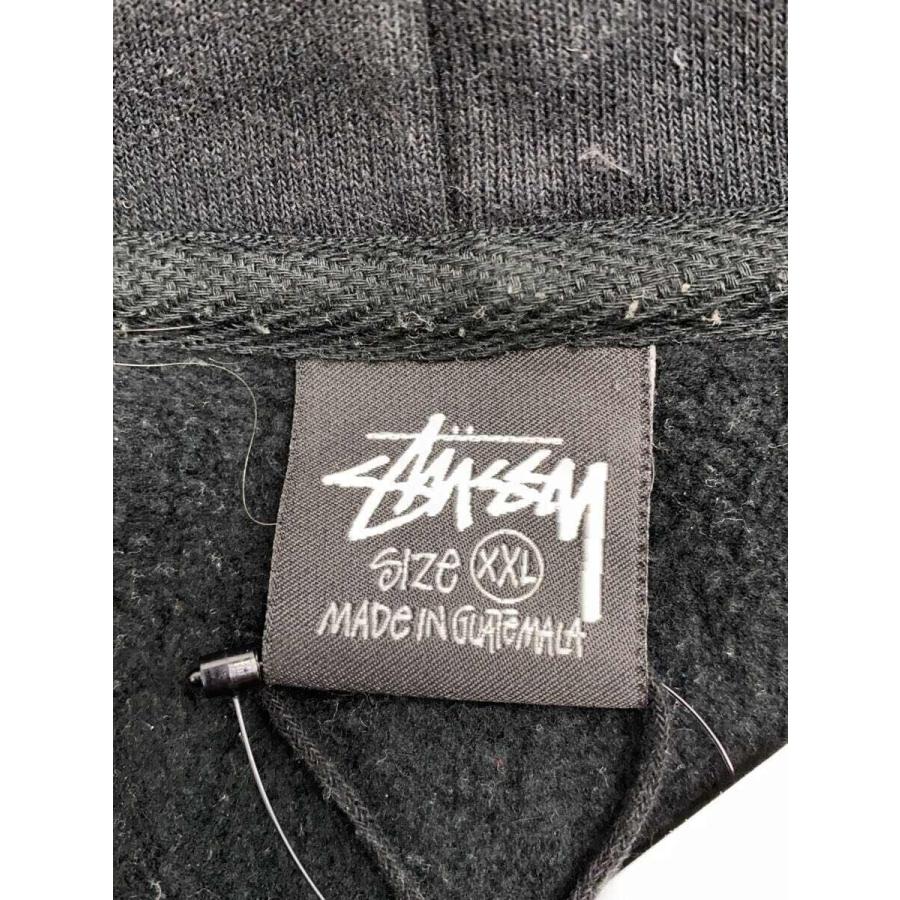 STUSSY◇skull crest hoodie/ジップパーカー/XXL/コットン/BLK