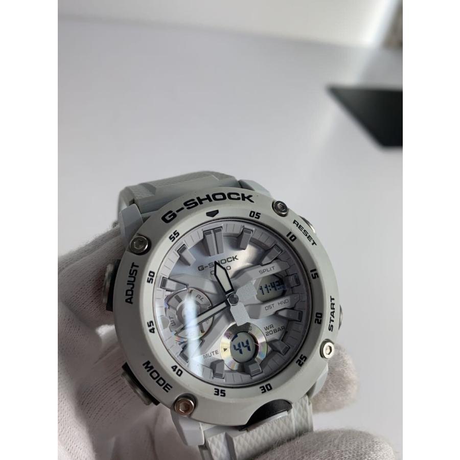 CASIO◇G-SHOCK/クォーツ腕時計/デジアナ/ラバー/SLV/GRY/GA-2000 