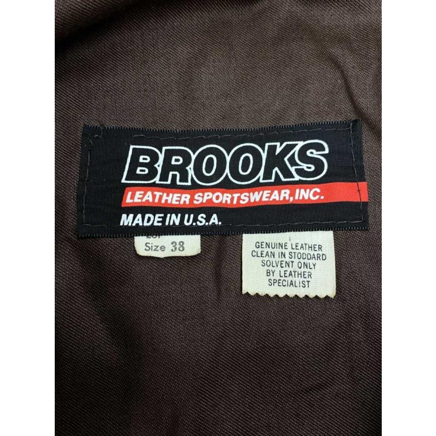 USA製 BROOKS レザーライダースジャケット サイズ38 BROOKS◇スレ有/ライナー欠品/80s/USA製/シングルライダースジャケット