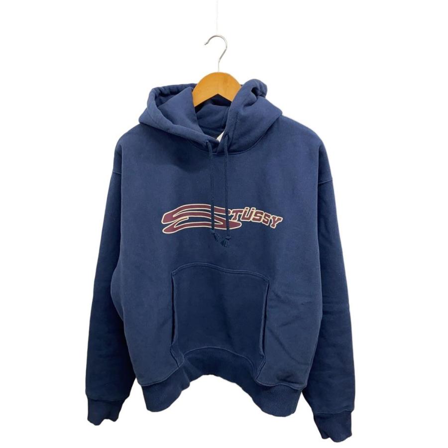 STUSSY ダークブルー フード付きパーカー M STUSSYダークブルー フード付きパーカー - メルカリ