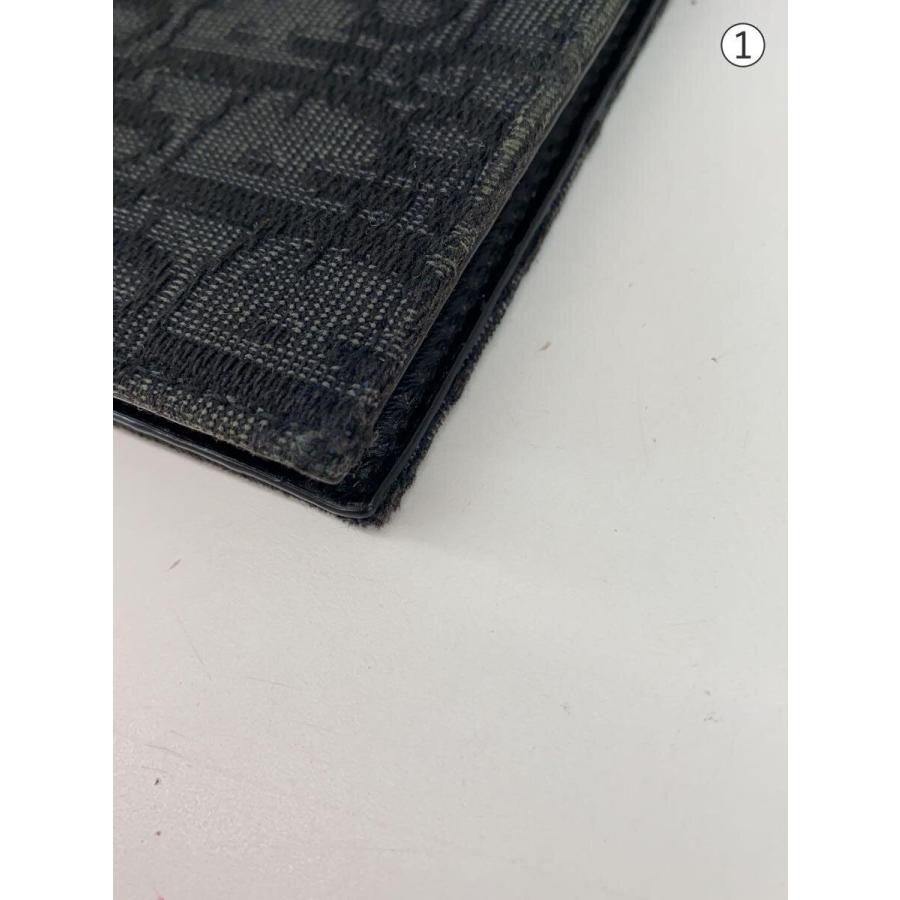 Christian Dior◇2つ折り財布/キャンバス/BLK/総柄/メンズ/10-BO-0252