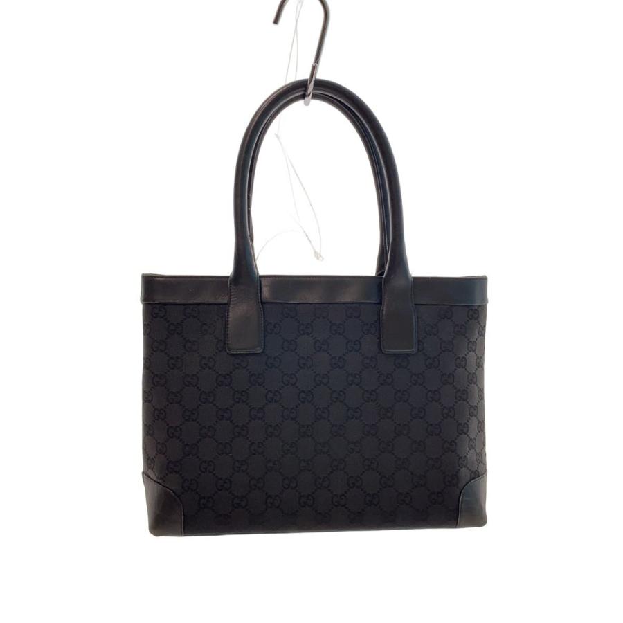 【美品】グッチ トートバッグ ハンドバッグ ブラック キャンバス GG柄 GUCCI◇トートバッグ_GGキャンバス/キャンバス/BLK/総柄// : セカンド