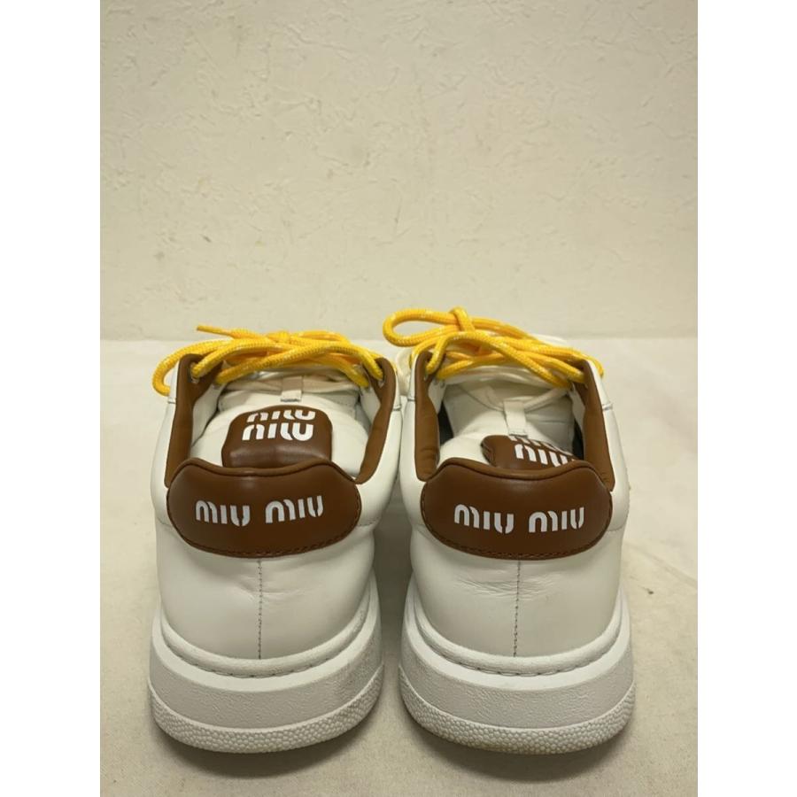 MIU MIU◇ローカットスニーカー/24.5cm/WHT/レザー/5E387E : セカンド 