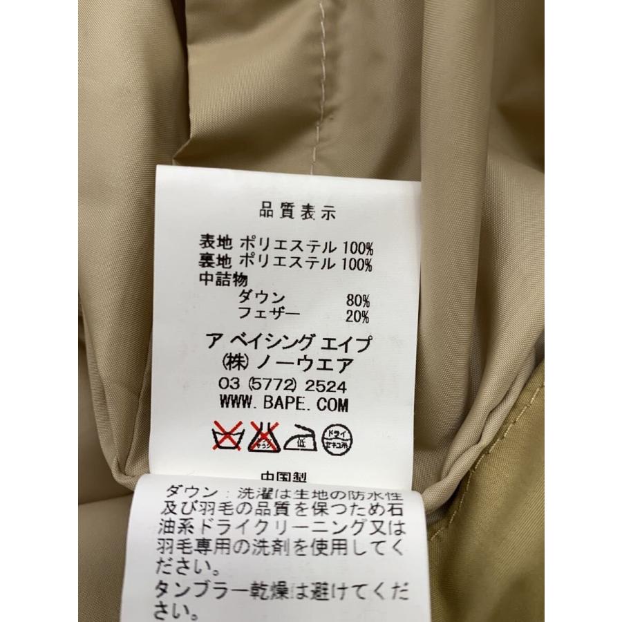 A BATHING APE◇ダウンジャケット/XXS/ポリエステル/BEG : セカンド