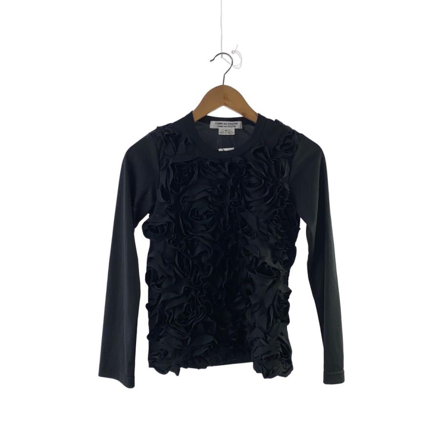 COMME des GARCONS◇長袖Tシャツ/XS/ポリエステル/BLK/RI-T016/AD2021
