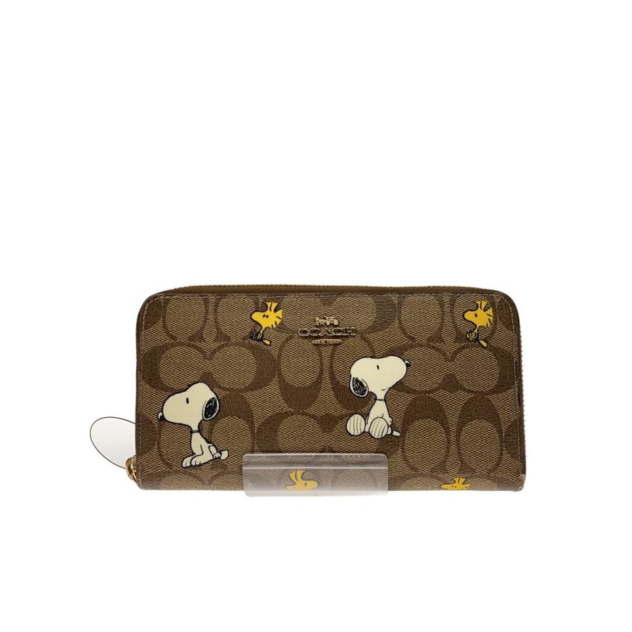 COACH◇長財布/レザー/CML/総柄/レディース/CE705スヌーピーコラボ 
