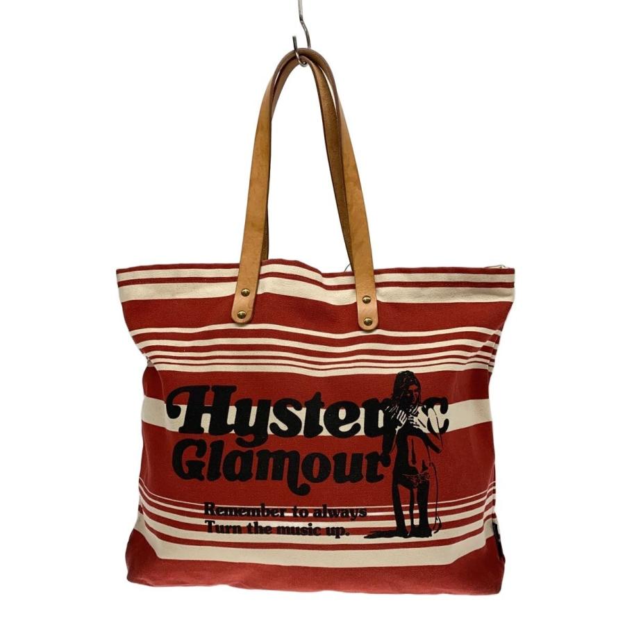 HYSTERIC GLAMOUR◇トートバッグ/キャンバス/RED/ボーダー/vacation