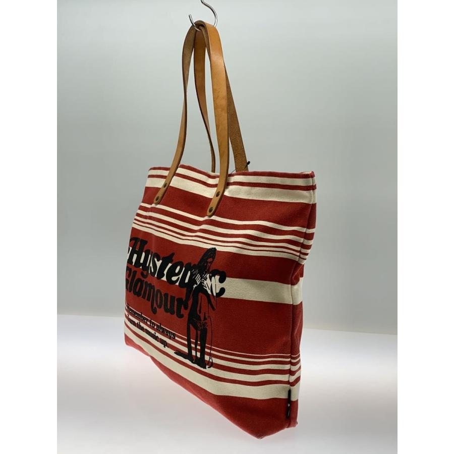ヒステリックグラマー VACATION TIME トートバッグ 未使用 HYSTERIC GLAMOUR◇トートバッグ/キャンバス/RED/ボーダー/vacation