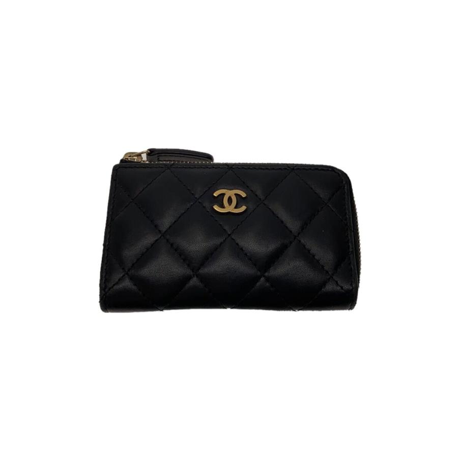 CHANEL◇コインケース_マトラッセ_キャビアスキン_L字_ CHANEL◇コインケース_マトラッセ_キャビアスキン_L字_