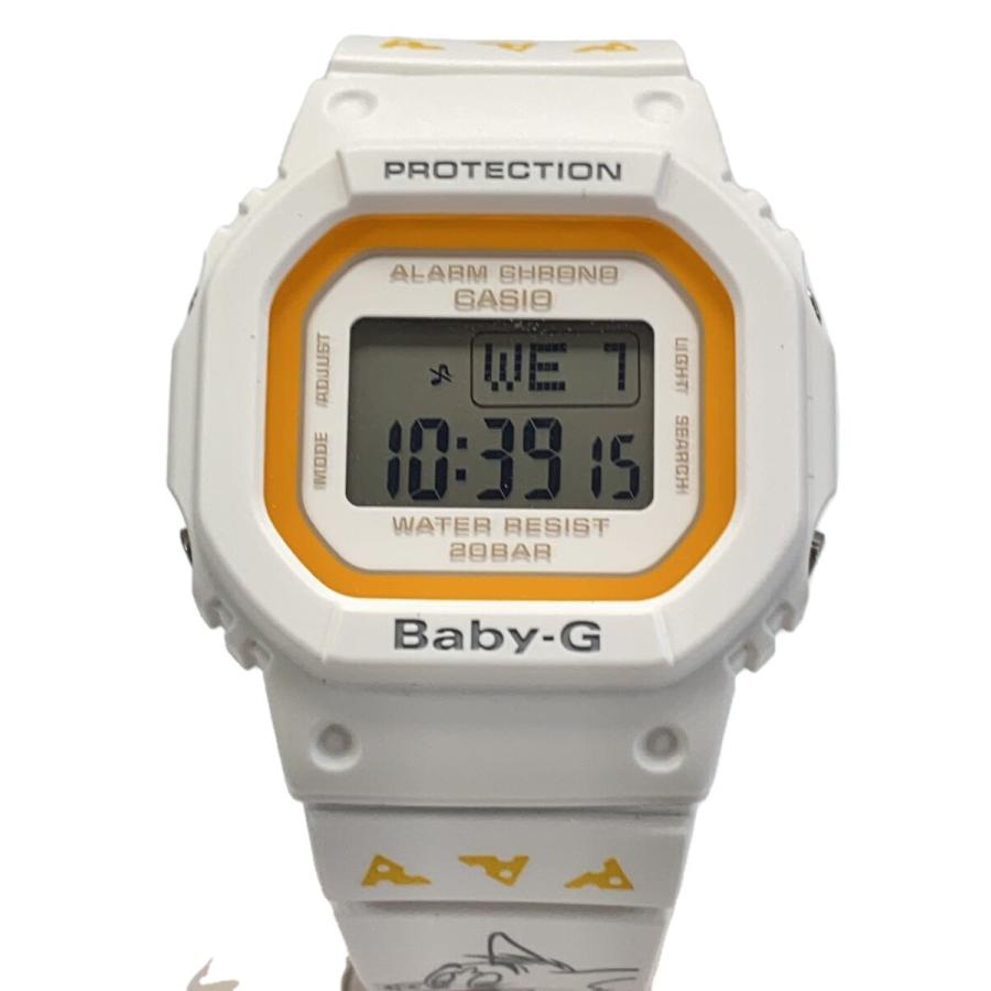CASIO◇Baby-G/TOMandJERRYコラボ/クォーツ腕時計/デジタル/ラバー/WHT