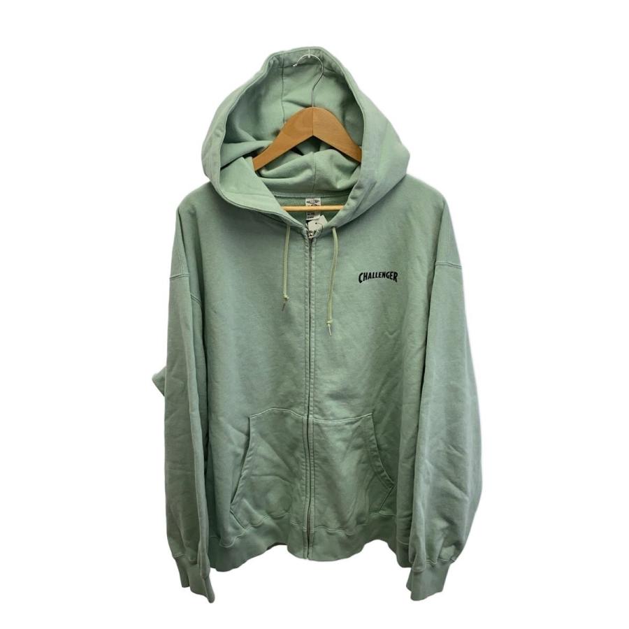 CHALLENGER◇HEY DUCK ZIP HOODIEジップパーカー/XL/コットン/BLK/CLG