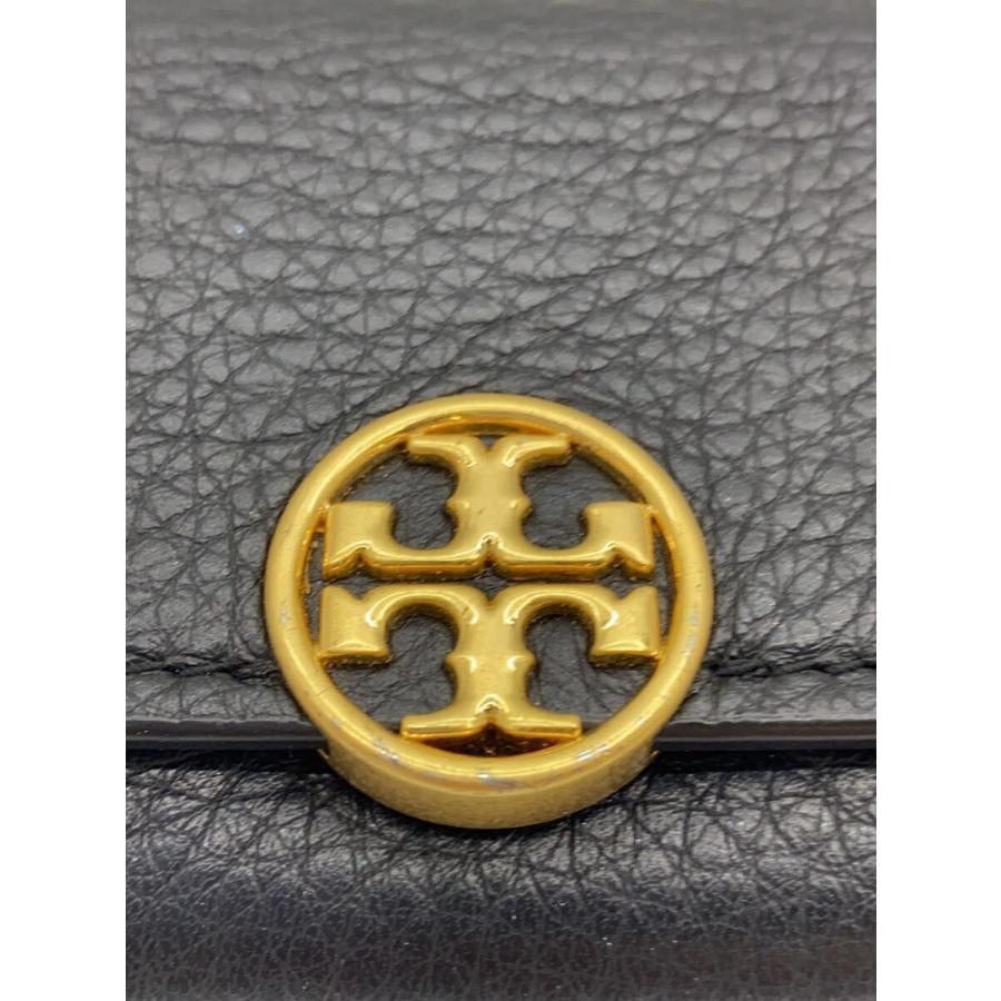 TORY BURCH◇Miller Mini Wallet/3つ折り財布/レザー/BLK/レディース