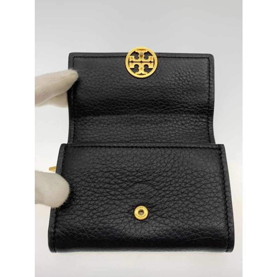 TORY BURCH◇Miller Mini Wallet/3つ折り財布/レザー/BLK/レディース