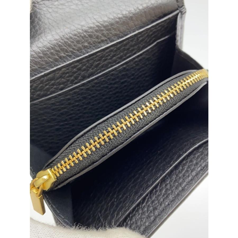 TORY BURCH Miller Mini Wallet ブラック TORY BURCH◇Miller Mini Wallet/3つ折り財布/レザー/BLK/レディース