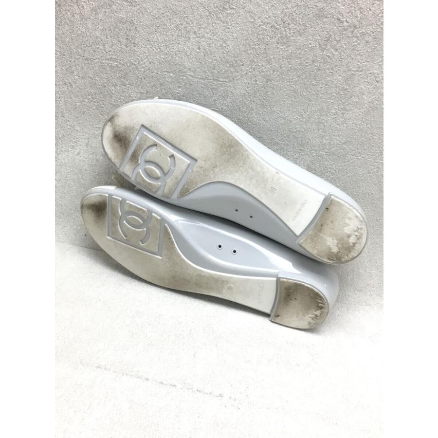 CHANEL◇フラットパンプス/36/ホワイト/バレエシューズ/ラバー