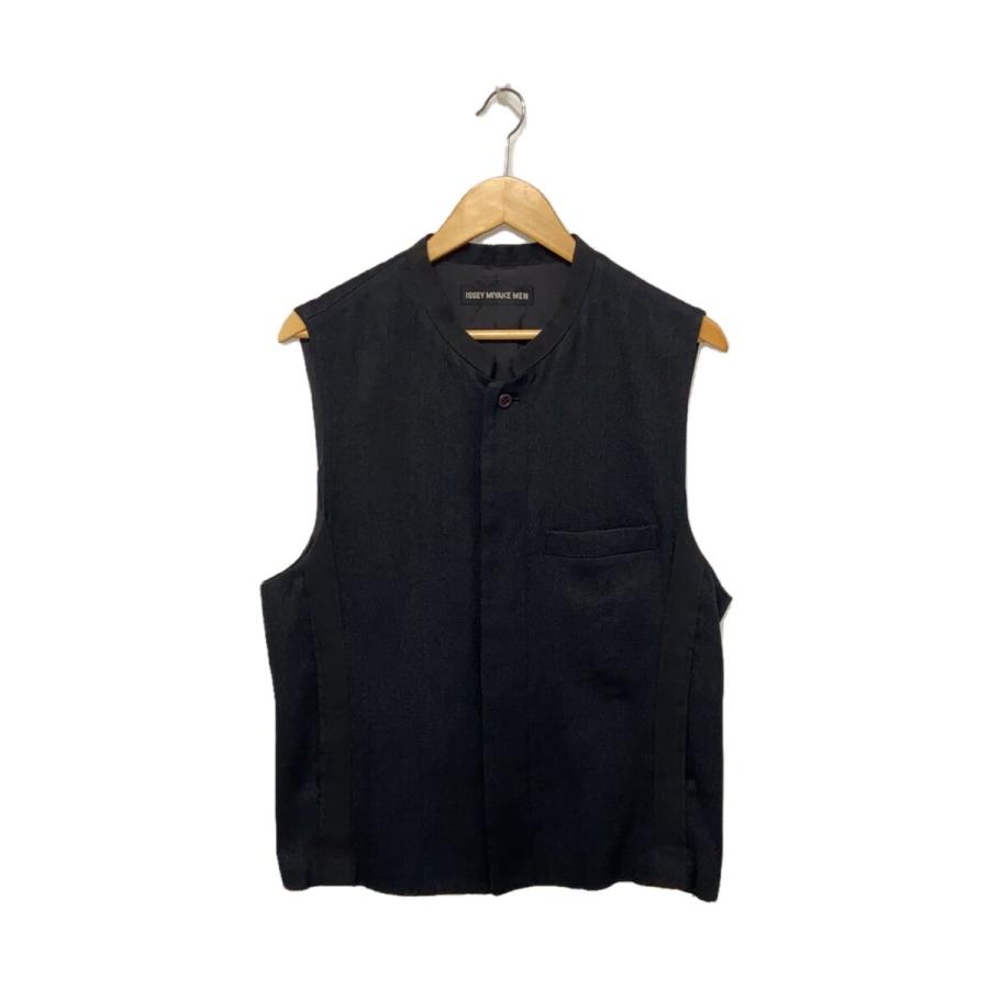 ISSEY MIYAKE MEN◇ベスト/3/シルク/BLK/無地/ME21FE037 